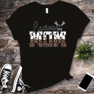 Black Lacrosse Mom Graphic T-Shirt